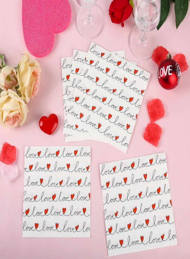 AimFun 100Pcs Love Red Hearts Luncheon Napkins Valentines Paper Hand Towels Line Love Lettering Disposable Party Napkin for Wedding Anniversary Bridal Shower Party Supplies (6.5 x 6.5 inch) - Image 4